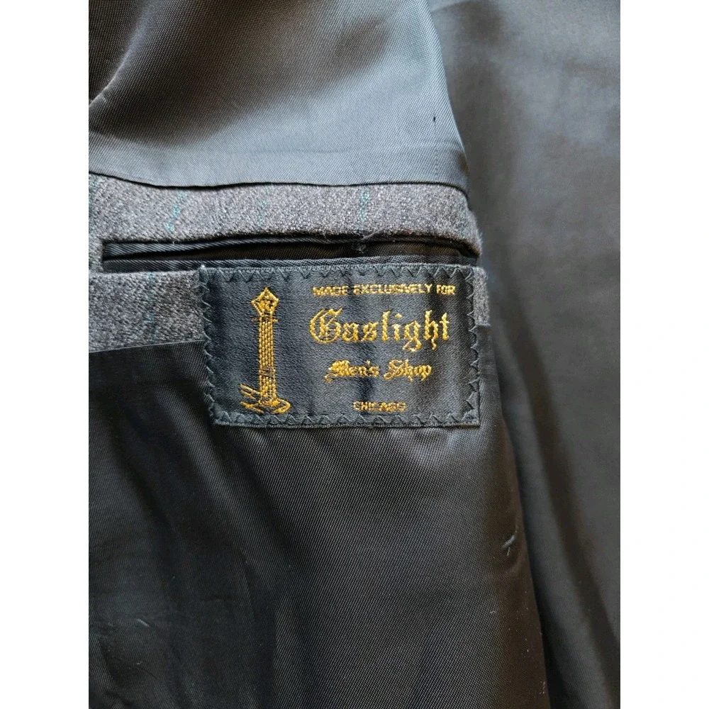 Zegnorelli Mens Wool Blazer Sports Coat 41S Charcoal Double Breasted Vintage